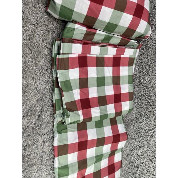 Nautica Home Square King Size 4 Piece Sheet Set Polyester Red Green White Color - Picture 3 of 8